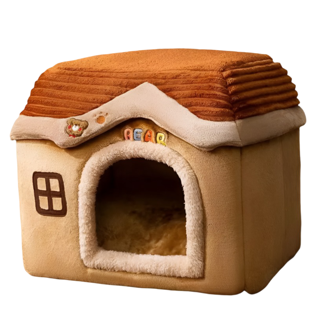 Faltbares Haustier-Schloss mit Kuschelbett – Für Hunde & Katzen